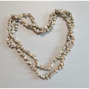 Boho shell beaded necklace | Natural seashell strand | Beach style jewelry